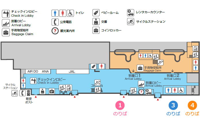 女満別空港到着口バス乗り場